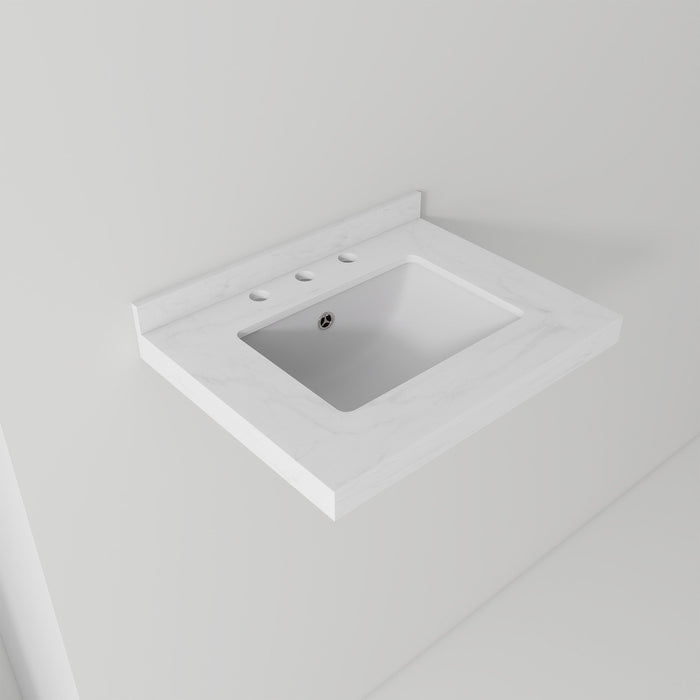 Basin Sink, Triple Faucet Holes, 2" Thick Rim, Sink Only
