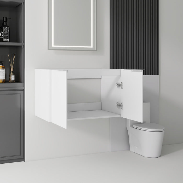 Floating Bathroom Vanity Cabinet With Soft Close Double Doors, Spacious Interior Storage, Wall Mounted, Cabinet Only