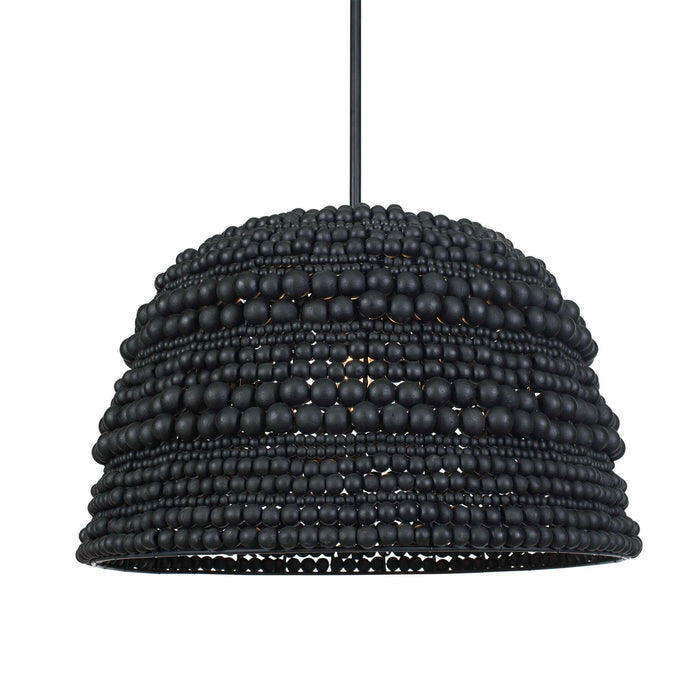 Persephone - Bead 1 Light Pendant - Black