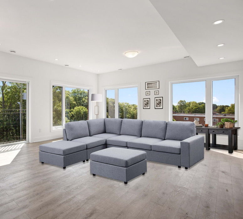 Marley - 7 Seat Reversible Modular Sectional Sofa With Ottoman