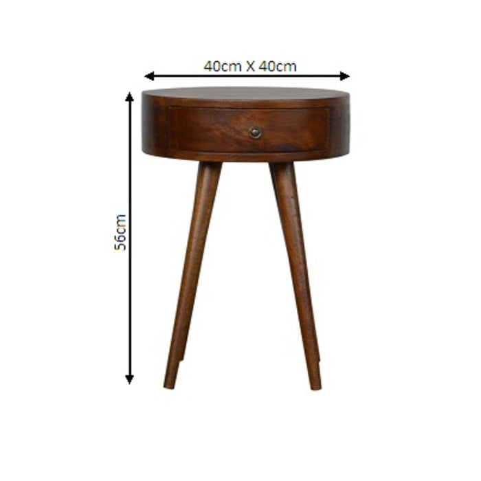 Nordic Chestnut Circular Nightstand