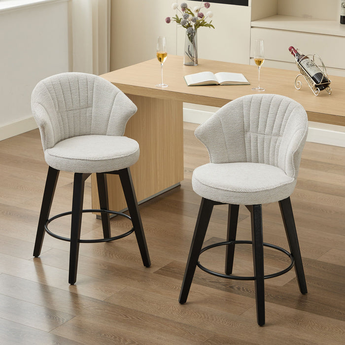 Wing Back Swivel Bar Stools (Set of 2)