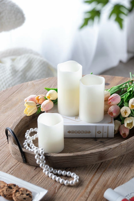 LED Candles With Remote Timer (Set of 3) - Ivory