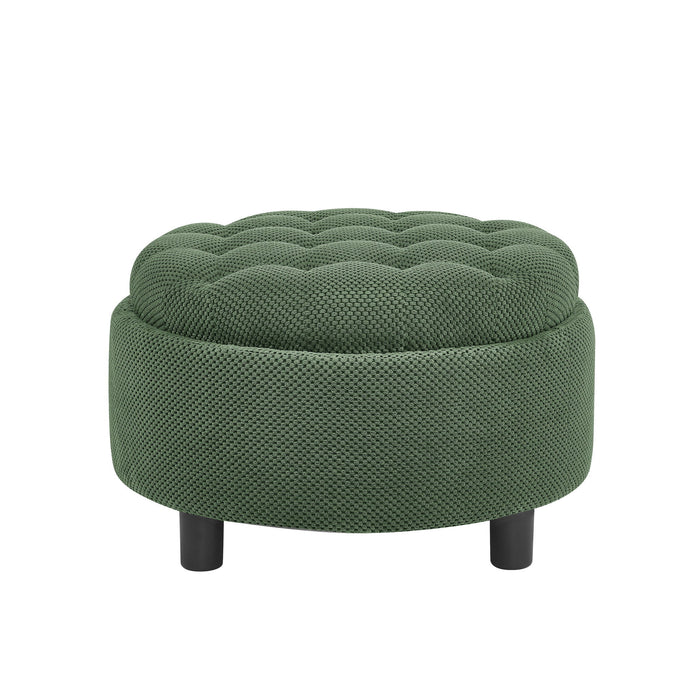 Storage Round Footstool Table Ottoman