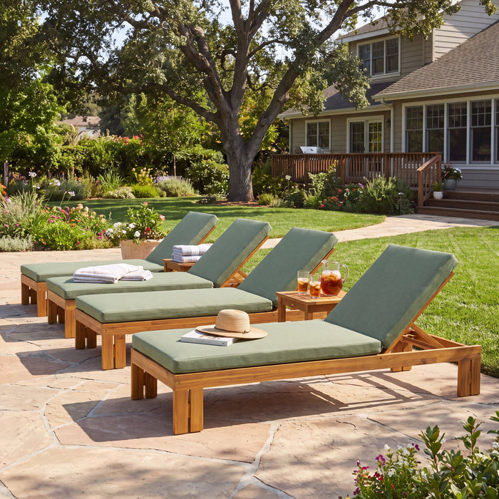 Outdoor Chaise Lounge With 5 Position Adjustable Backrest