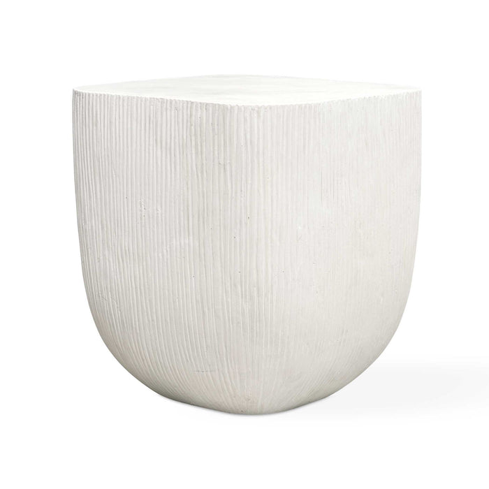 Alma - Concrete Outdoor Side Table - White