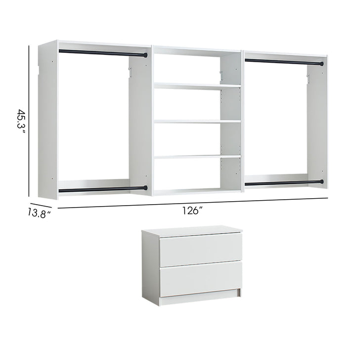 Devi - Wall Mounted Wood Closet System With Modular Units