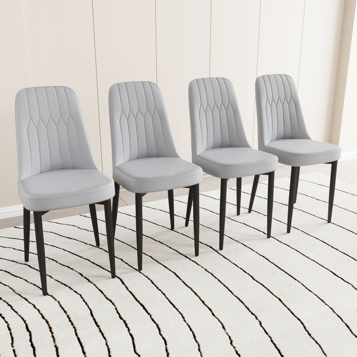 Modern Dining Chair With Cushions And Metal Legs
