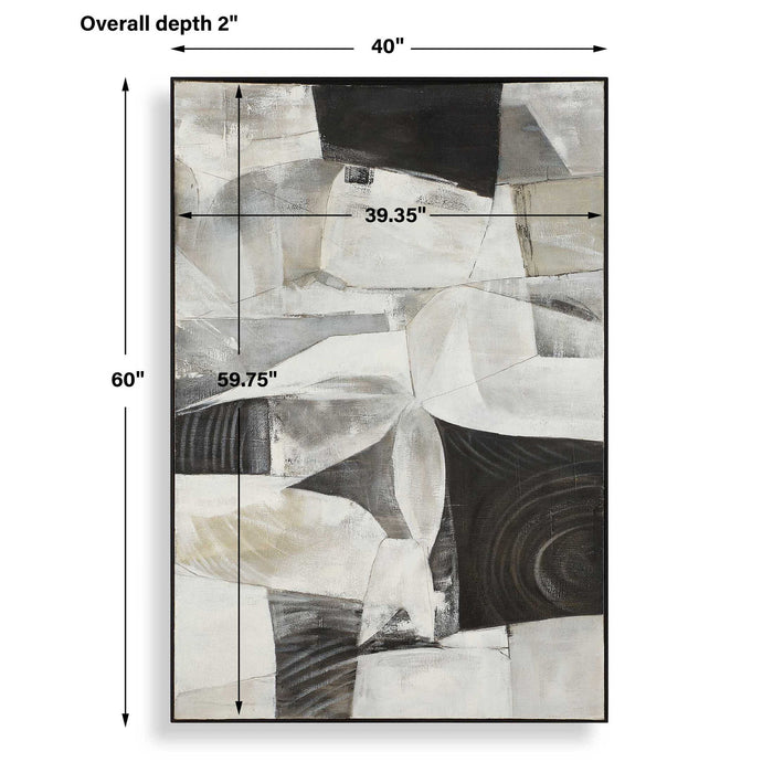 Folding - Time Framed Abstract Art - Black / Brown / Gray / White