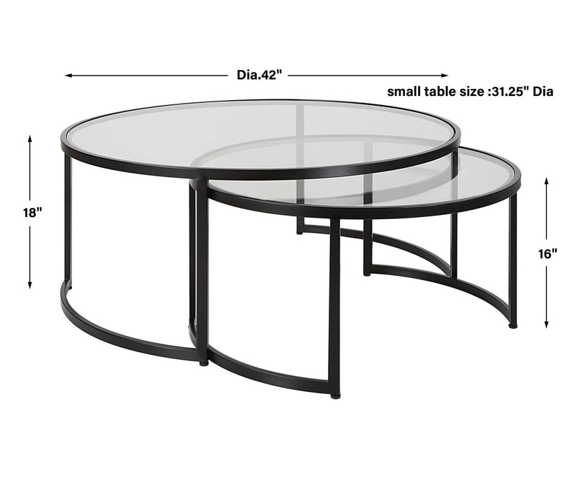 Rhea - Nesting Coffee Tables (Set of 2) - Black