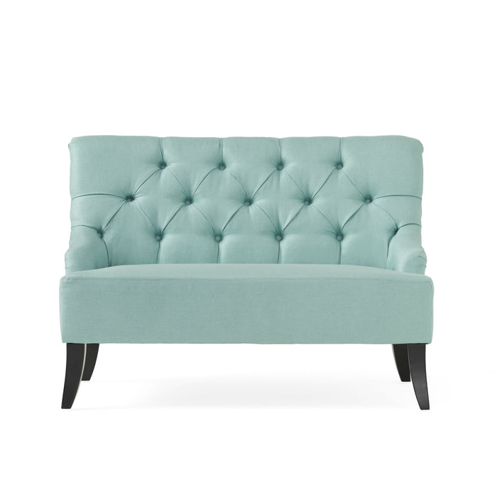 Nicole - French Style Upholstered Loveseat With Tufted Backrest