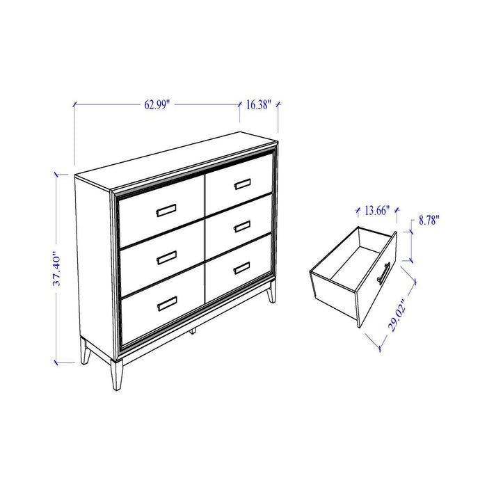 Almera - Glitter Dresser - White