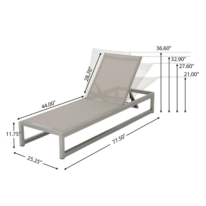 Chaise Lounge With 5 Reclining Positions, Outdoor Patio Lounge Chairs