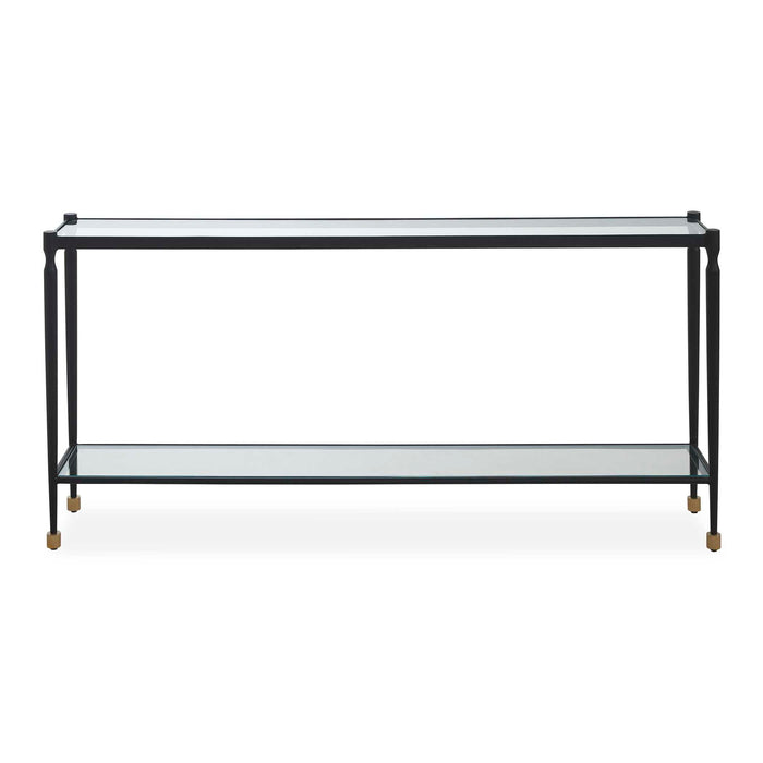 Javana - Glass / Iron Console Table - Brass,Bronze