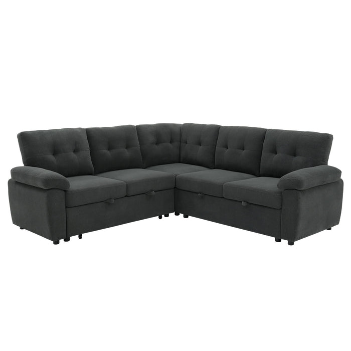 Convertible Sectional Sofa Bed With Pull Out Sleeper And Storage