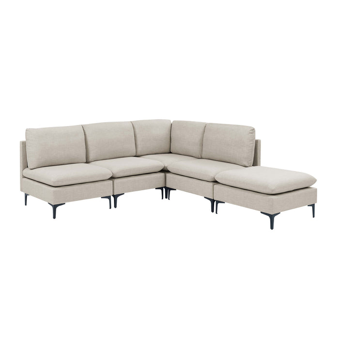 Upholstered Modular Sectional With Tall Legs, Medium Firm Seat