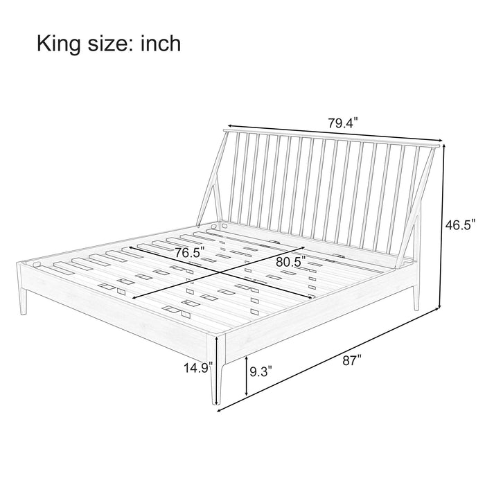 Bohemian Platform Bed With Tall Headboard