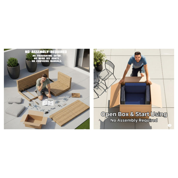 Armless Patio Chair With Cushions