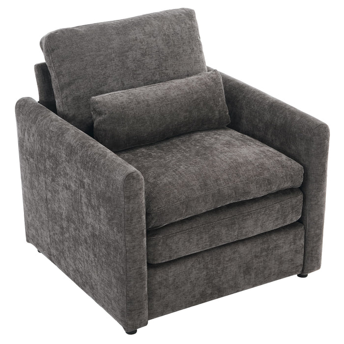 Cozy Upholstered Cushion Armchair For Living Room
