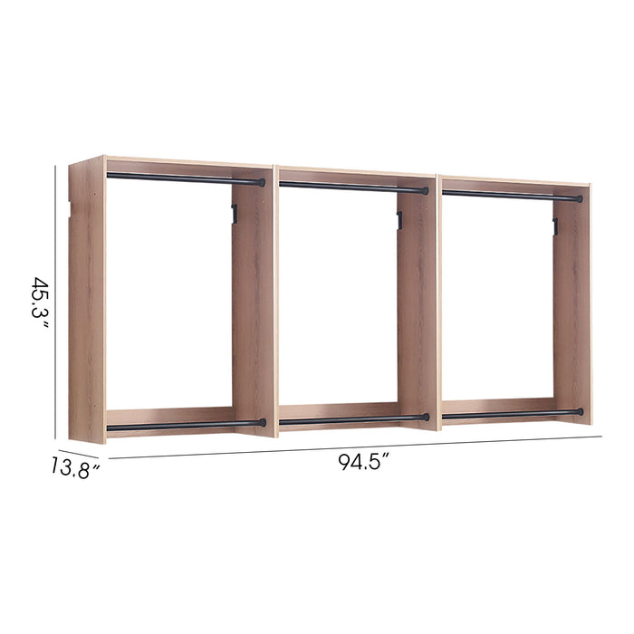 Devi - Wall Mounted Wood Closet System, Modular Units