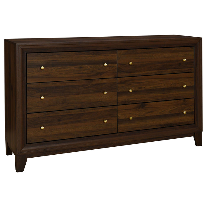 Anza - 6 Drawer Dresser Cabinet - Walnut
