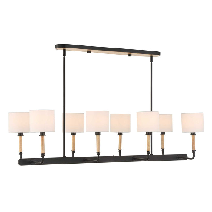 Franconia - 8 Light Pendant - Black / White