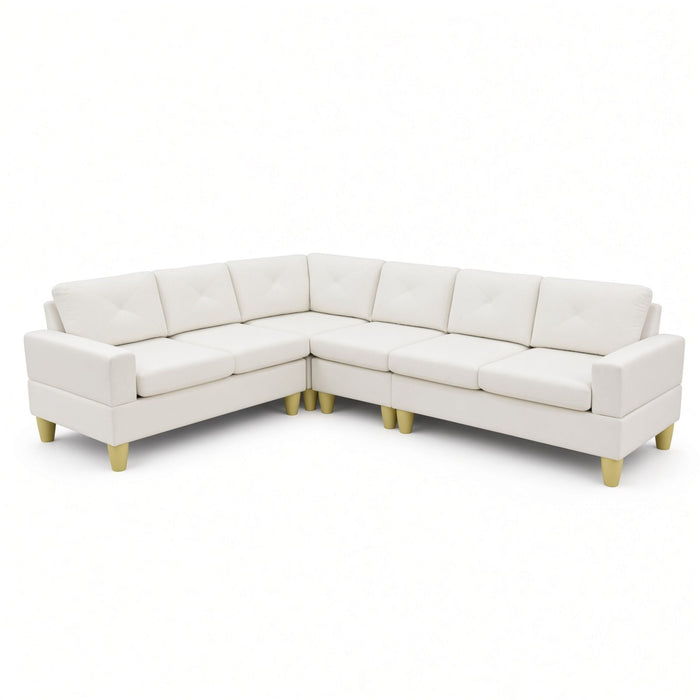 Modular L - Shaped Sectional Sofa 6 Seater 4 Piece Couch With Chaise