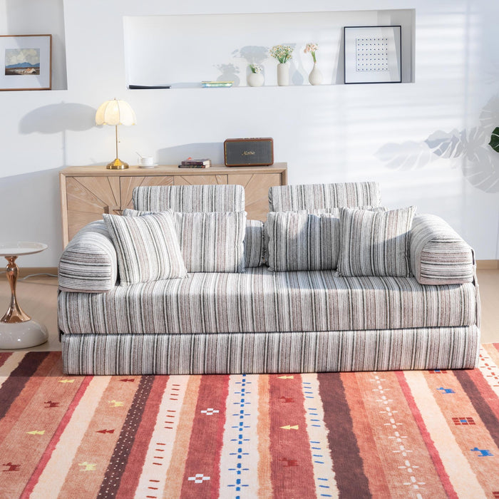 Convertible Sleeper Sofa Bed With High Density Compressed Sponge, Upholstered Couch For Living Room