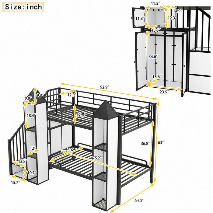 Castle Shaped Bunk Bed With Wardrobe And Storage