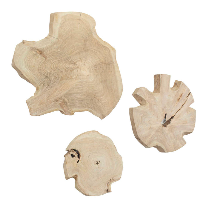 Kalani - Wood Outdoor Wall Art (Set of 3) - Light Brown