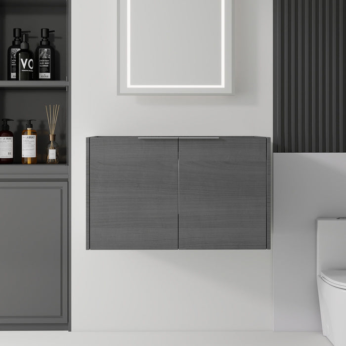 Floating Bathroom Vanity Cabinet With Soft Close Double Doors, Spacious Interior Storage, Wall Mounted, Cabinet Only