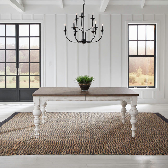 River Place - Rectangular Leg Table - Riverstone White & Tobacco