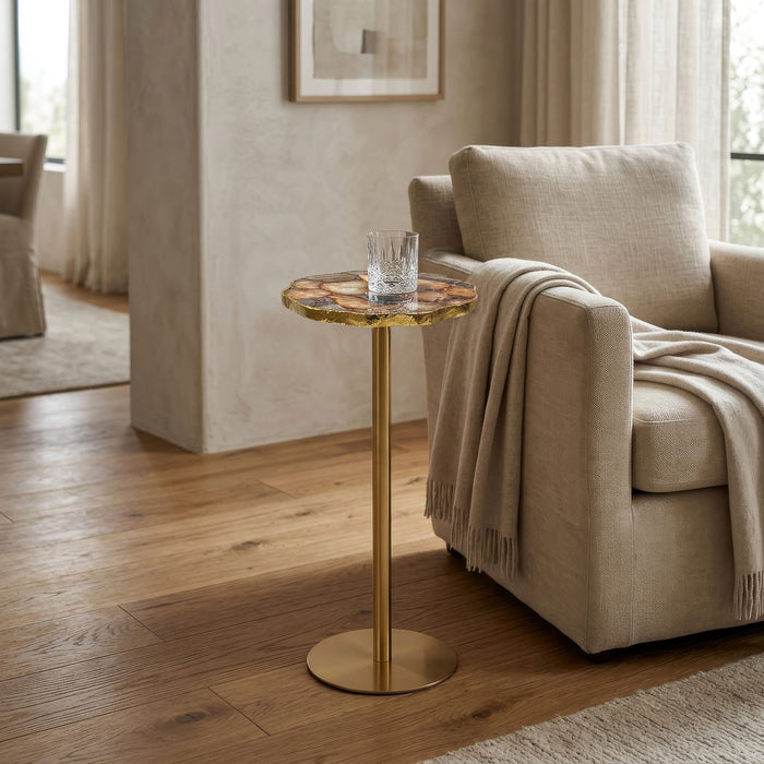 Champaign - Round Accent Table - Gold