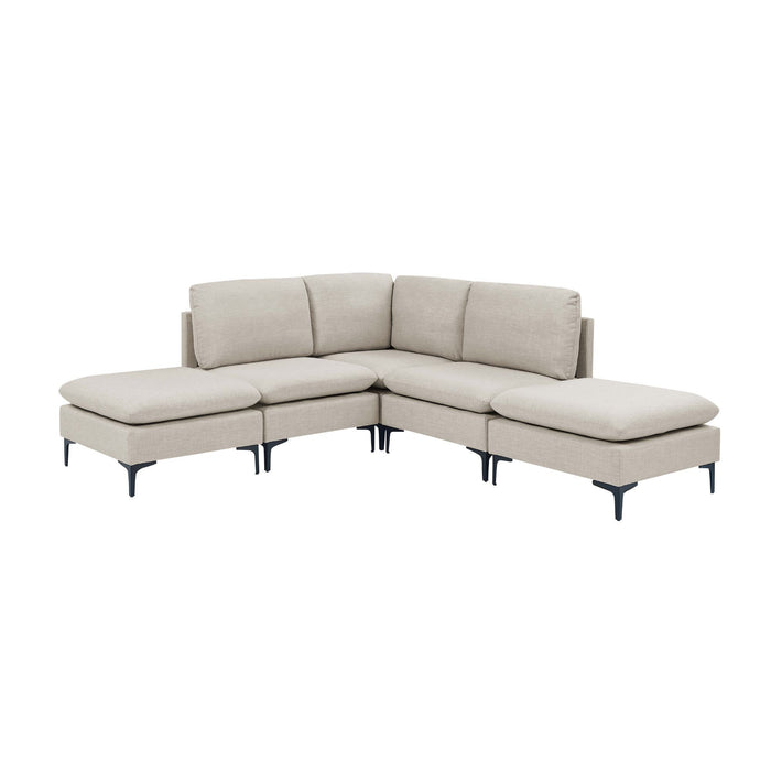 Upholstered Modular Sectional With Tall Legs, Medium Firm Seat