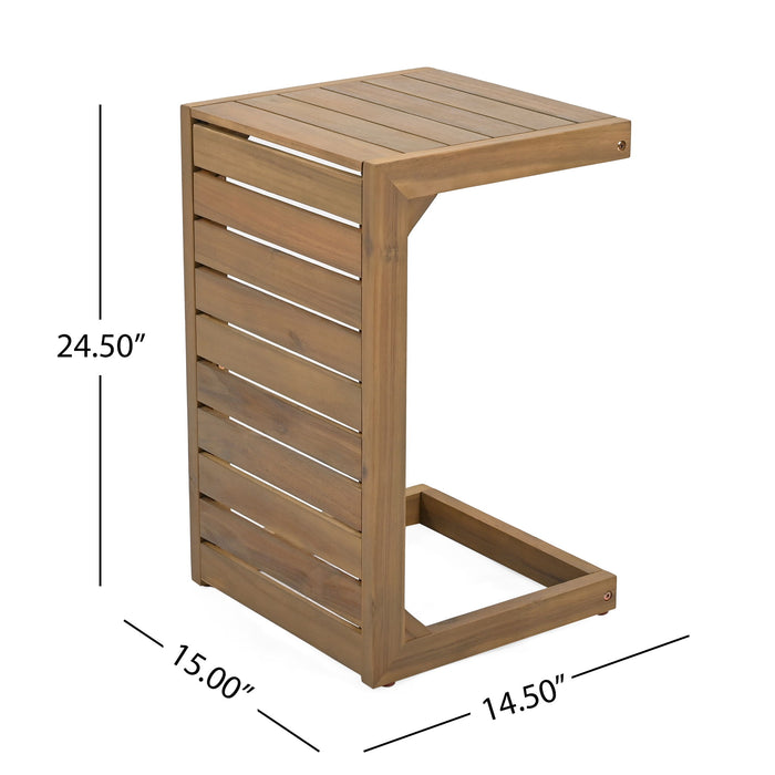 Aluminum Outdoor C - Shaped Side Table For Patio