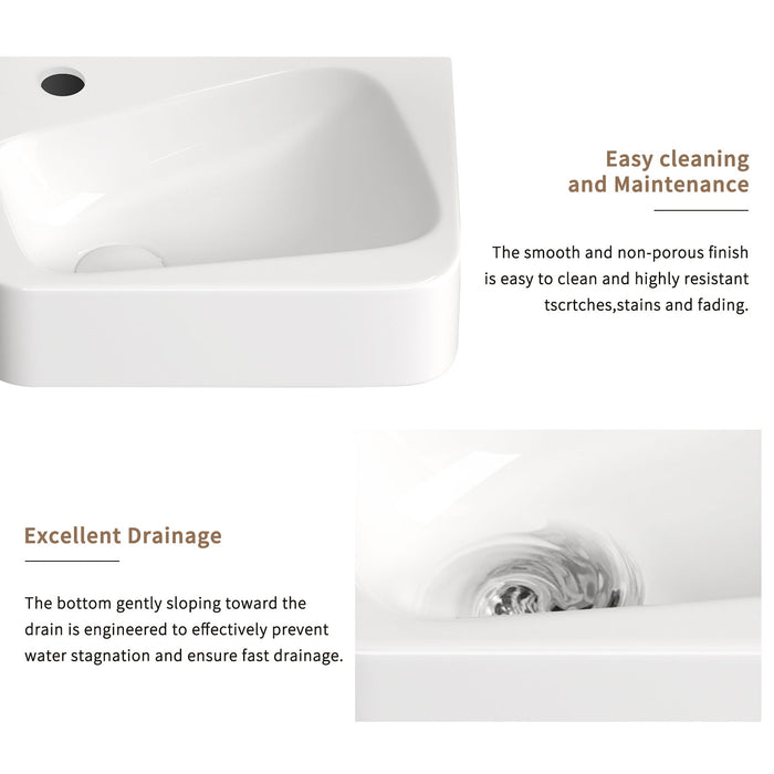Wall Mounted Bathroom Sink With Faucet And Drain