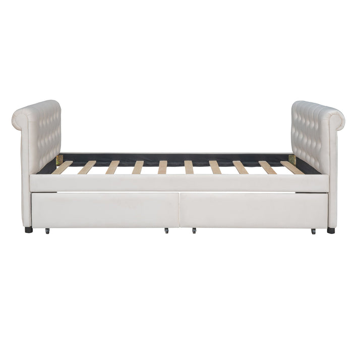Upholstered Daybed, Wood Slat Support