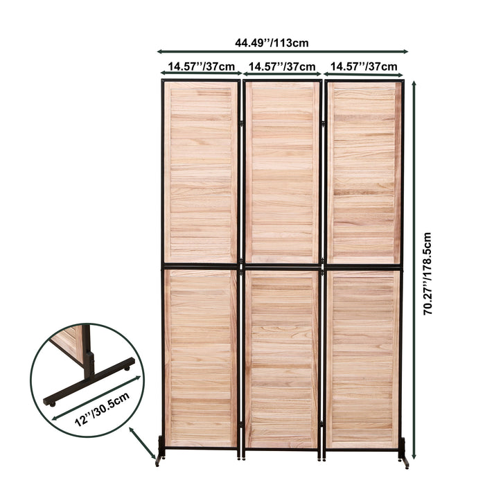 Rustic 3 Panel Room Dividers And Folding Privacy Screen