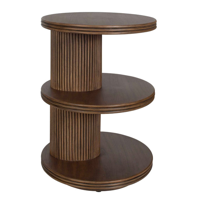 Top - Tier Oval Walnut Side Table - Woodtone