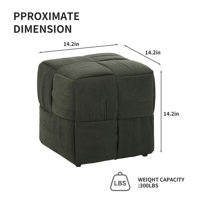 Modern Ottoman Foot Rest With Woven Design