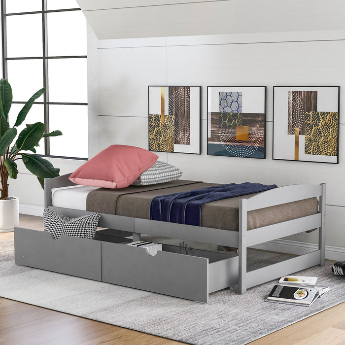 Platform Bed With 2 Drawers