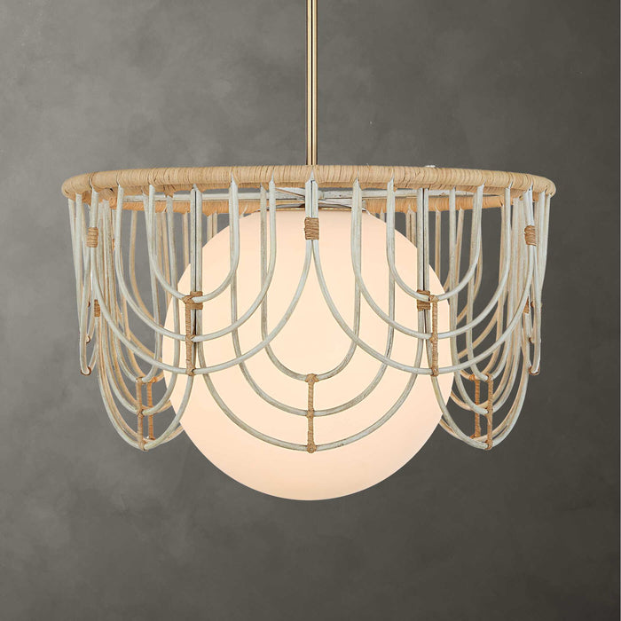 Arches - 1 Light Rattan Pendant - Light Brown