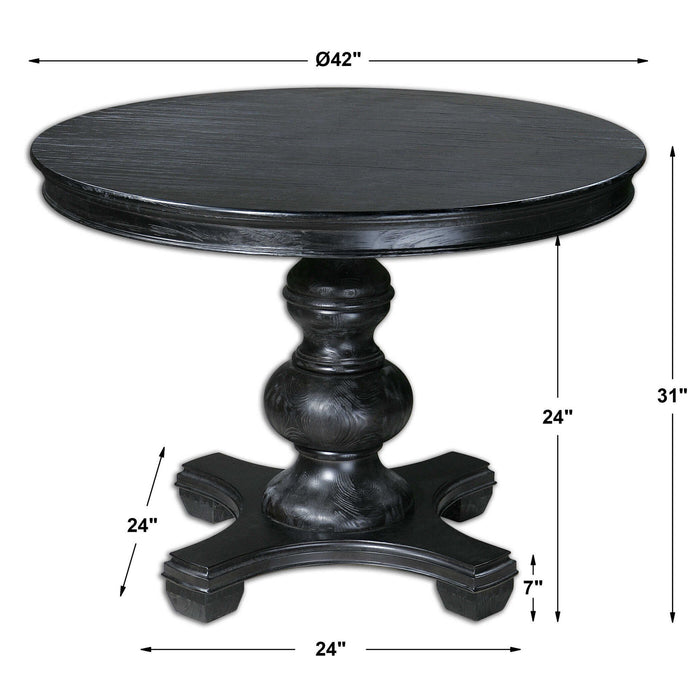 Brynmore - Wood Grain Round Table - Black