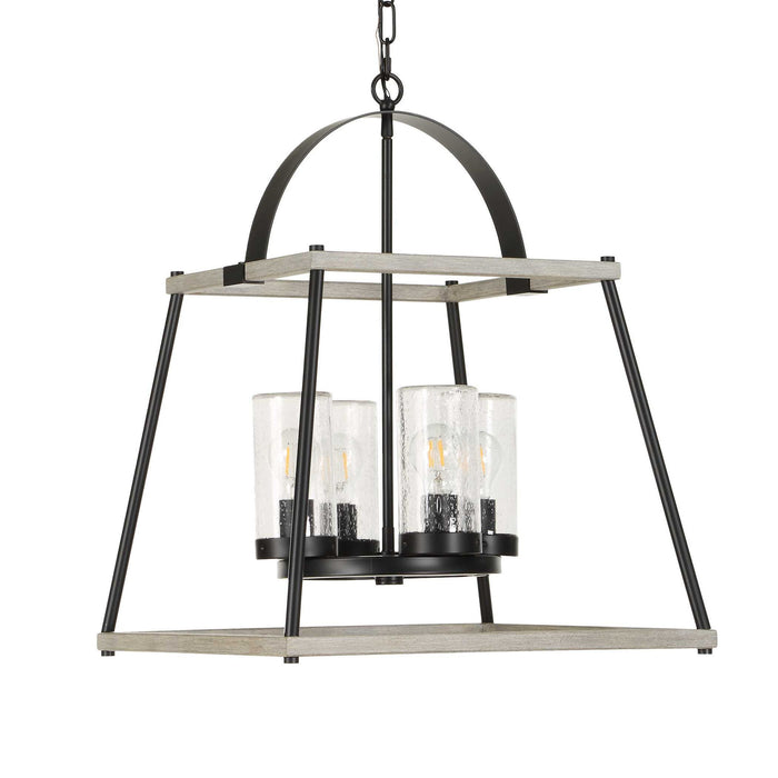 Edgecomb - 4 Light Indoor-Outdoor Pendant - Black / Gray