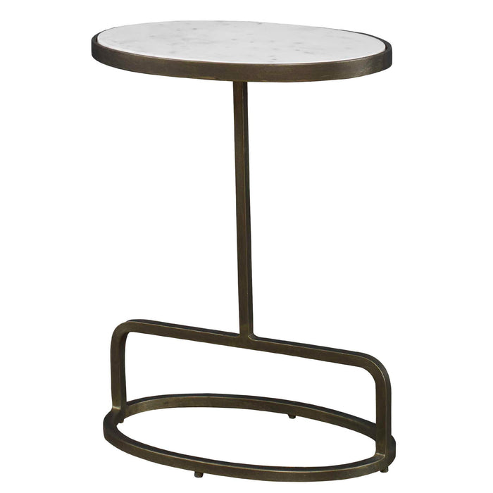 Jessenia - Marble Accent Table - White