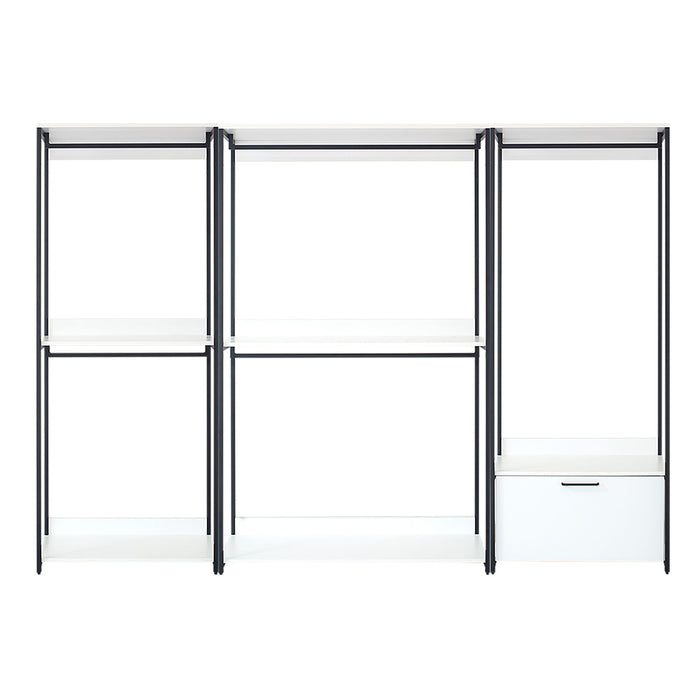 Fiona - Freestanding Walk In Closet System With Metal Frame Melamine - White