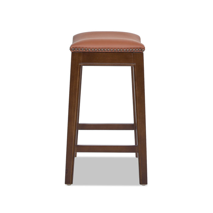 Barlow - Backless Saddle Counter Stool - Brown