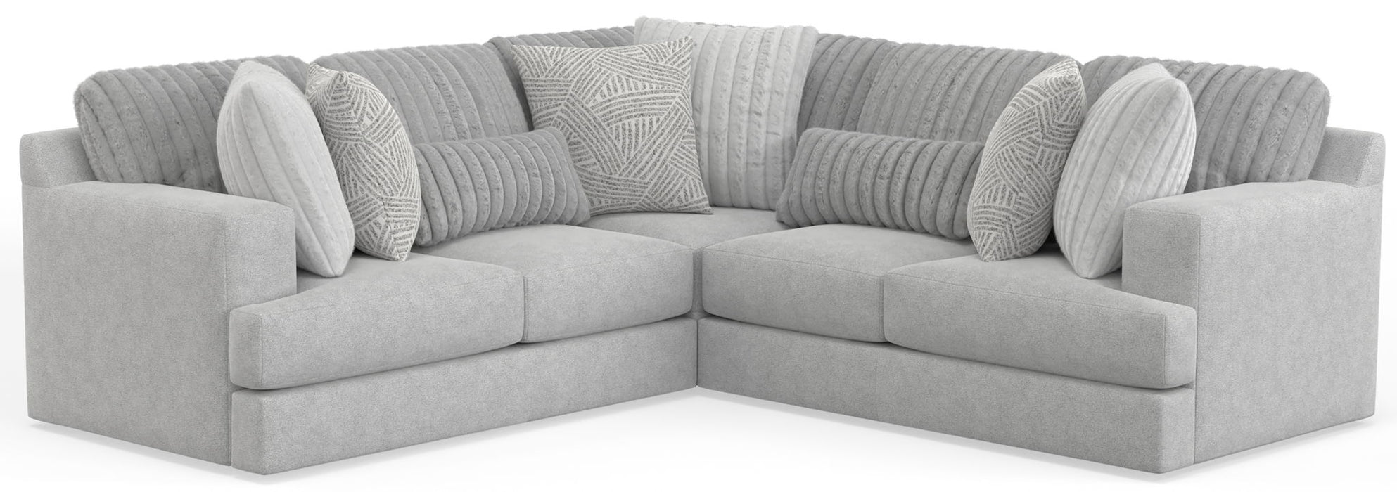 Logan - Upholstered Sectional With Comfort Coil Seating And Accent Pillows Included