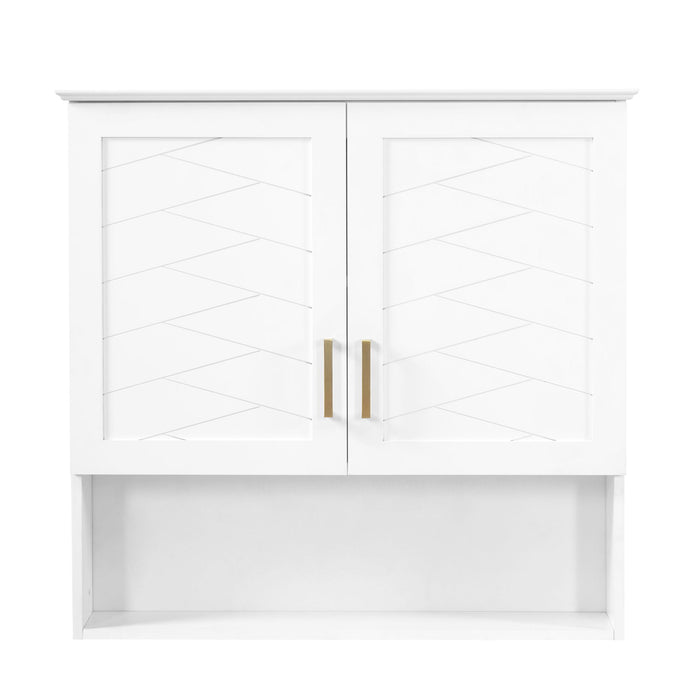 30" Bathroom Cabinet With Adjustable Shelf, Wall Mounted Medicine Cabinet - White