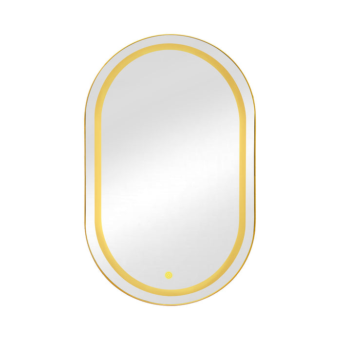 Oval Medicine Cabinet Mirror Bathroom Mirror With Storage Wall Mounted Medicine Mirror Cabinet With LED - Golden